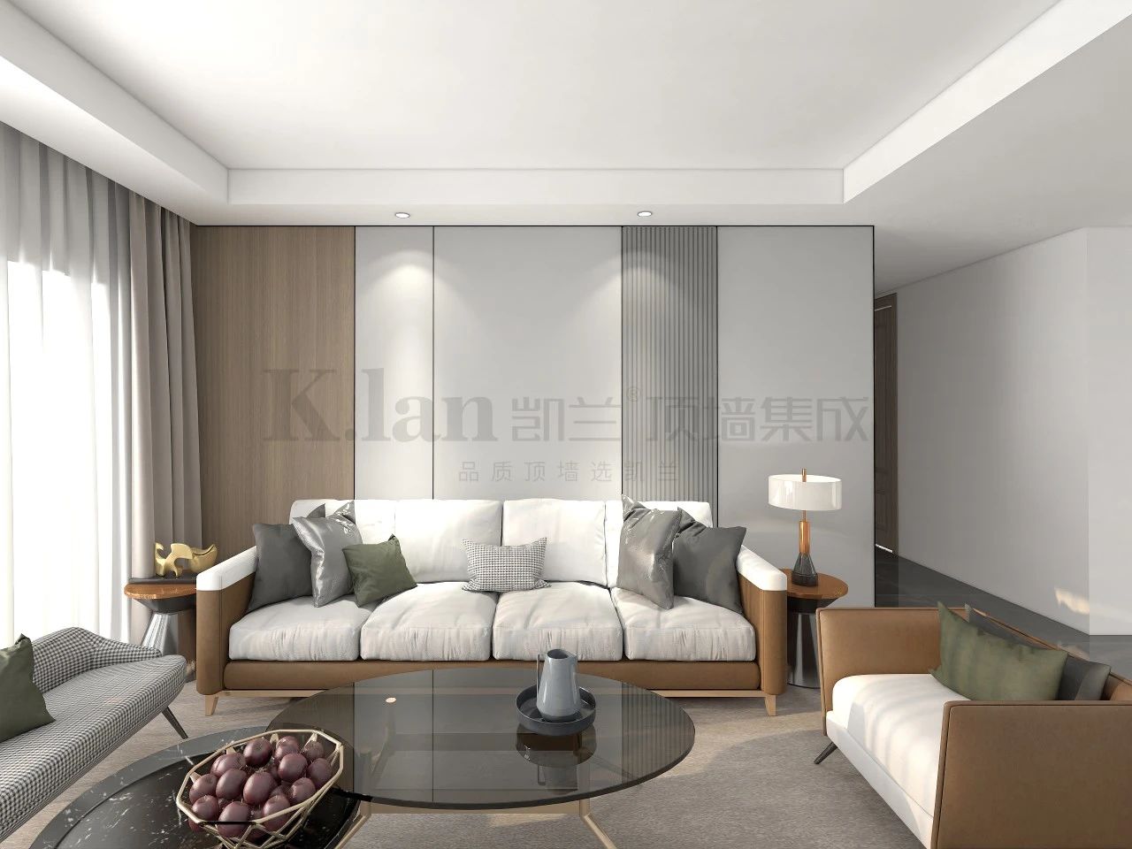 輕奢實心大板現(xiàn)代凱蘭背景墻沙發(fā)背景