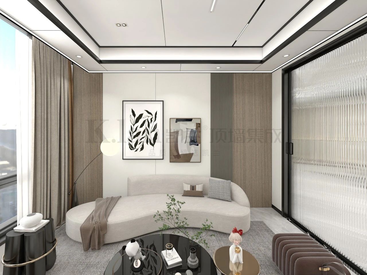 輕奢實心大板現(xiàn)代凱蘭背景墻沙發(fā)背景