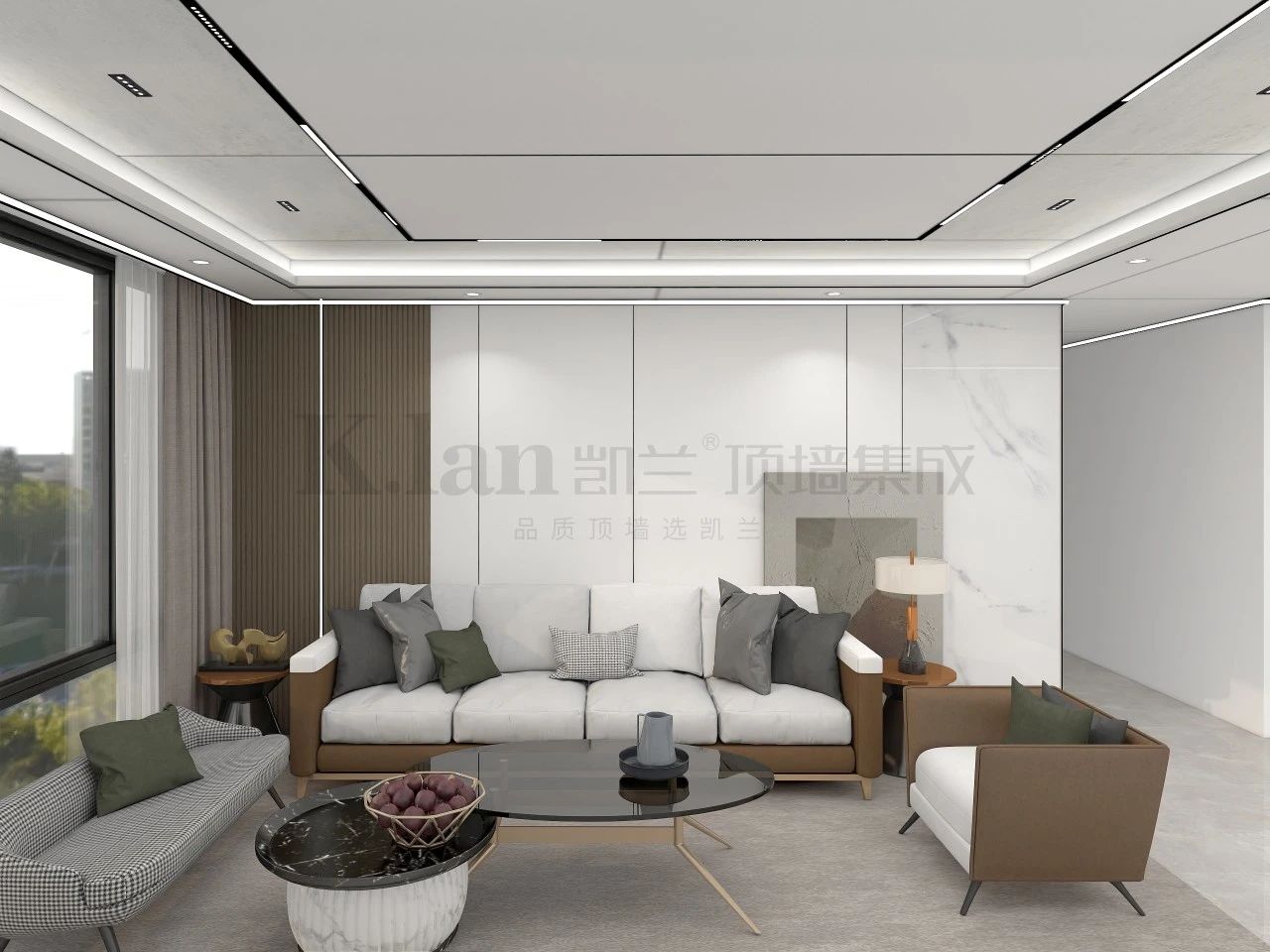 輕奢實心大板現(xiàn)代凱蘭背景墻沙發(fā)背景